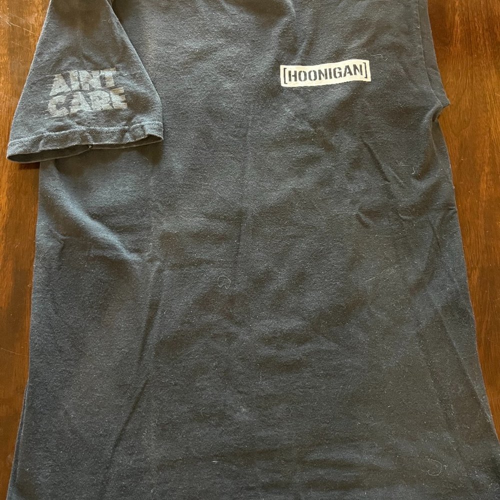 Hoonigan black tshirt with big H on back - size small